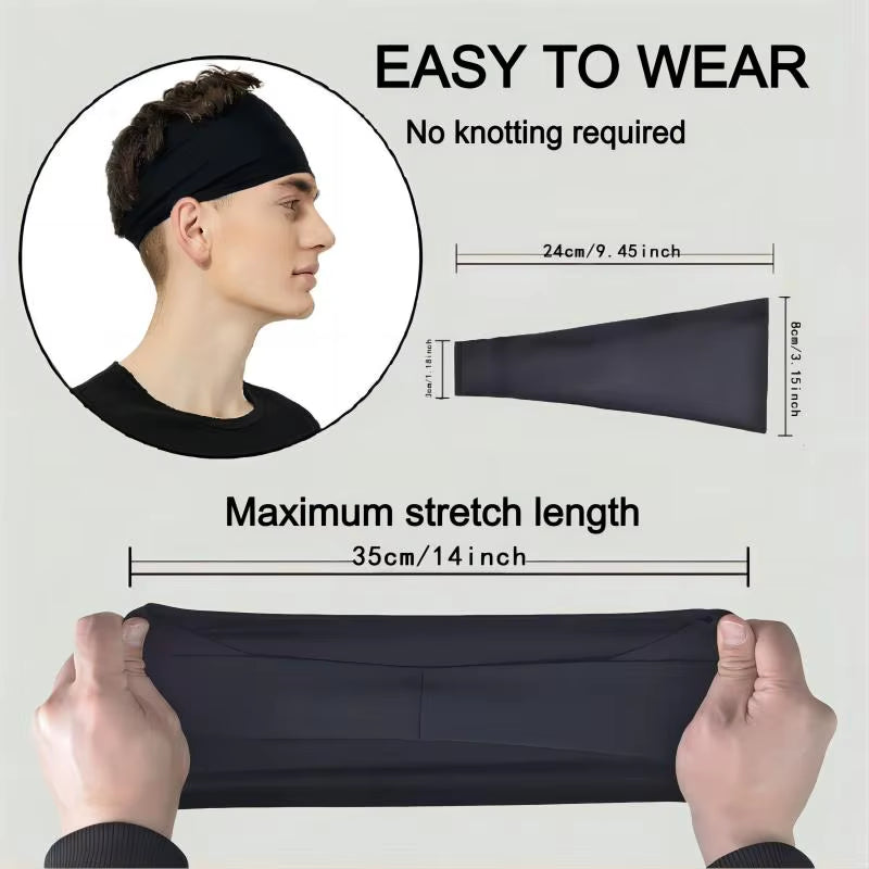 Sports Sweatband for Men Breathable Mesh Design Elastic Hairbands Yoga Headbands Headwear or Running Yoga Fitness Workout